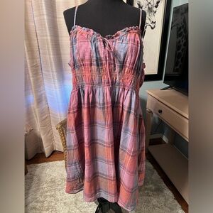 Lucky Brand Pink and Blue Plaid Top